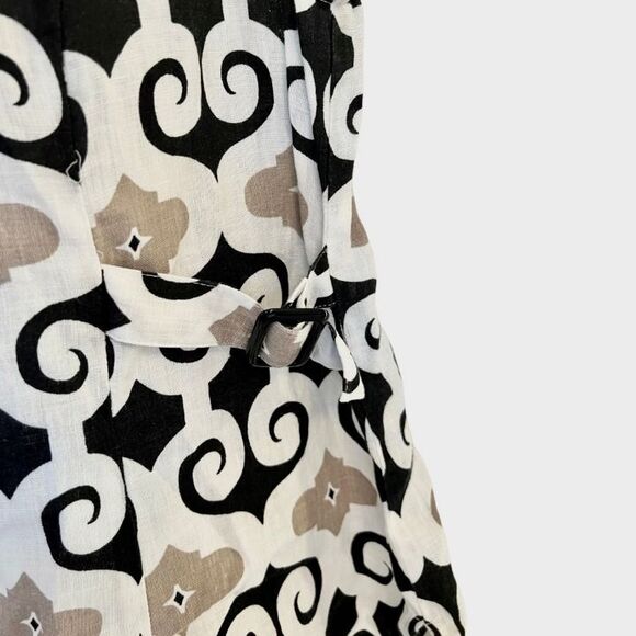 Carole Little 100% Linen Scroll Print Sleeveless Blouse Size Large - Picture 5 of 10